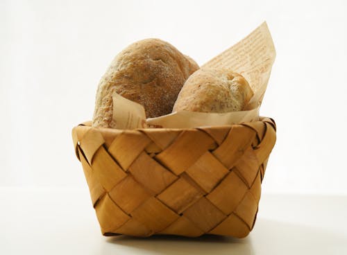 Free Close-Up Photo Of Baked Bread Platter Stock Photo