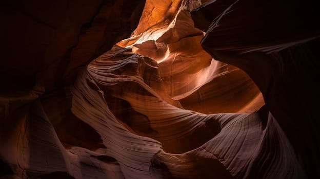 Explore the beauty of canyon formations with captivating light and shadow play.