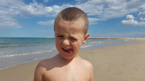 Free stock photo of child, sand beach, sassy
