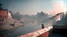 河边的风景，加上烟雾、猴子和日落，让气氛更浓了