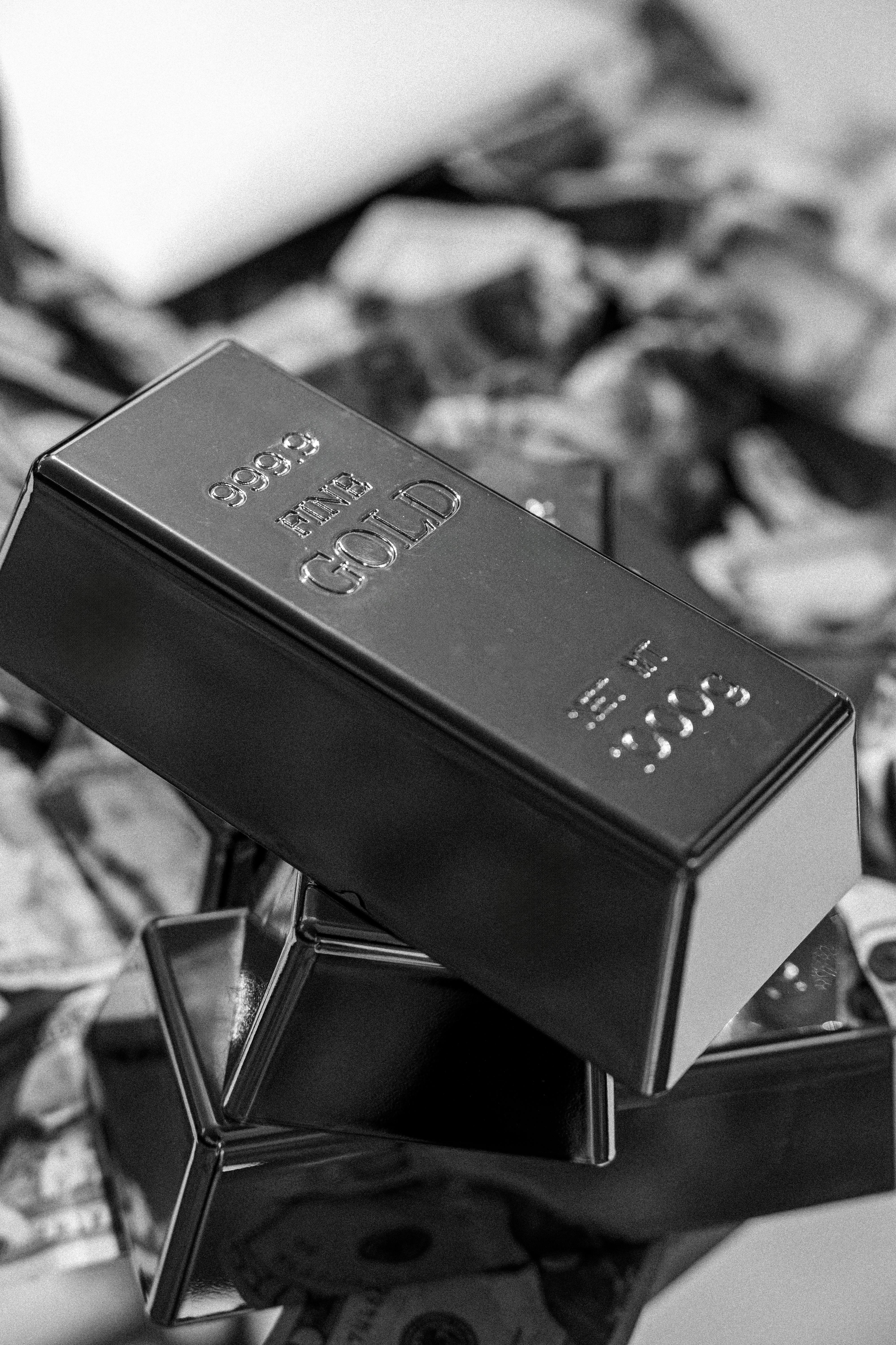 elegant black and white gold bars on currency