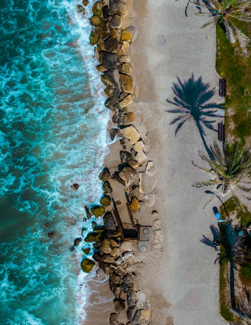 Bird's Eye View Of Seashore During Daytime