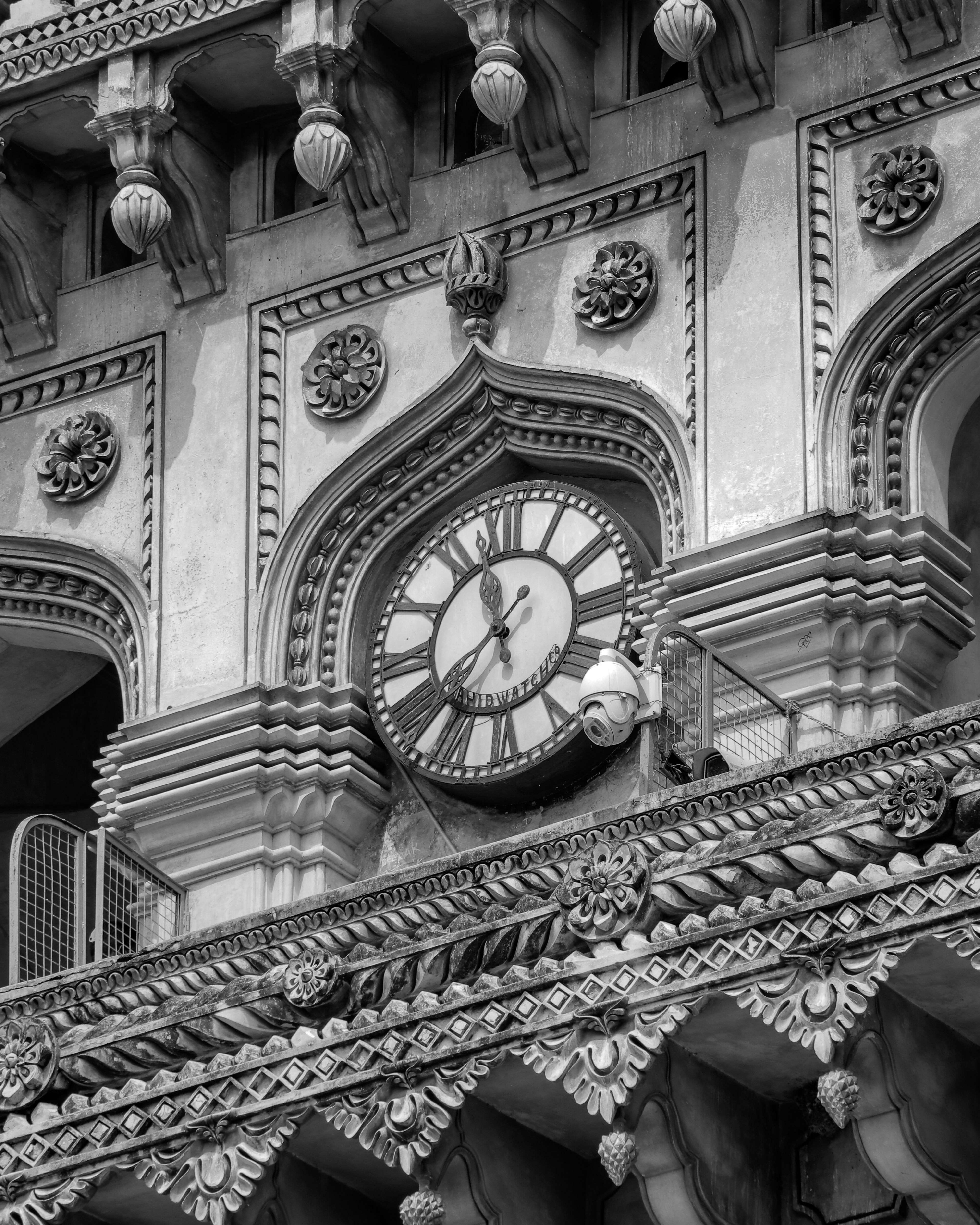 Historic Clock Tower in Black and White · Free Stock Photo