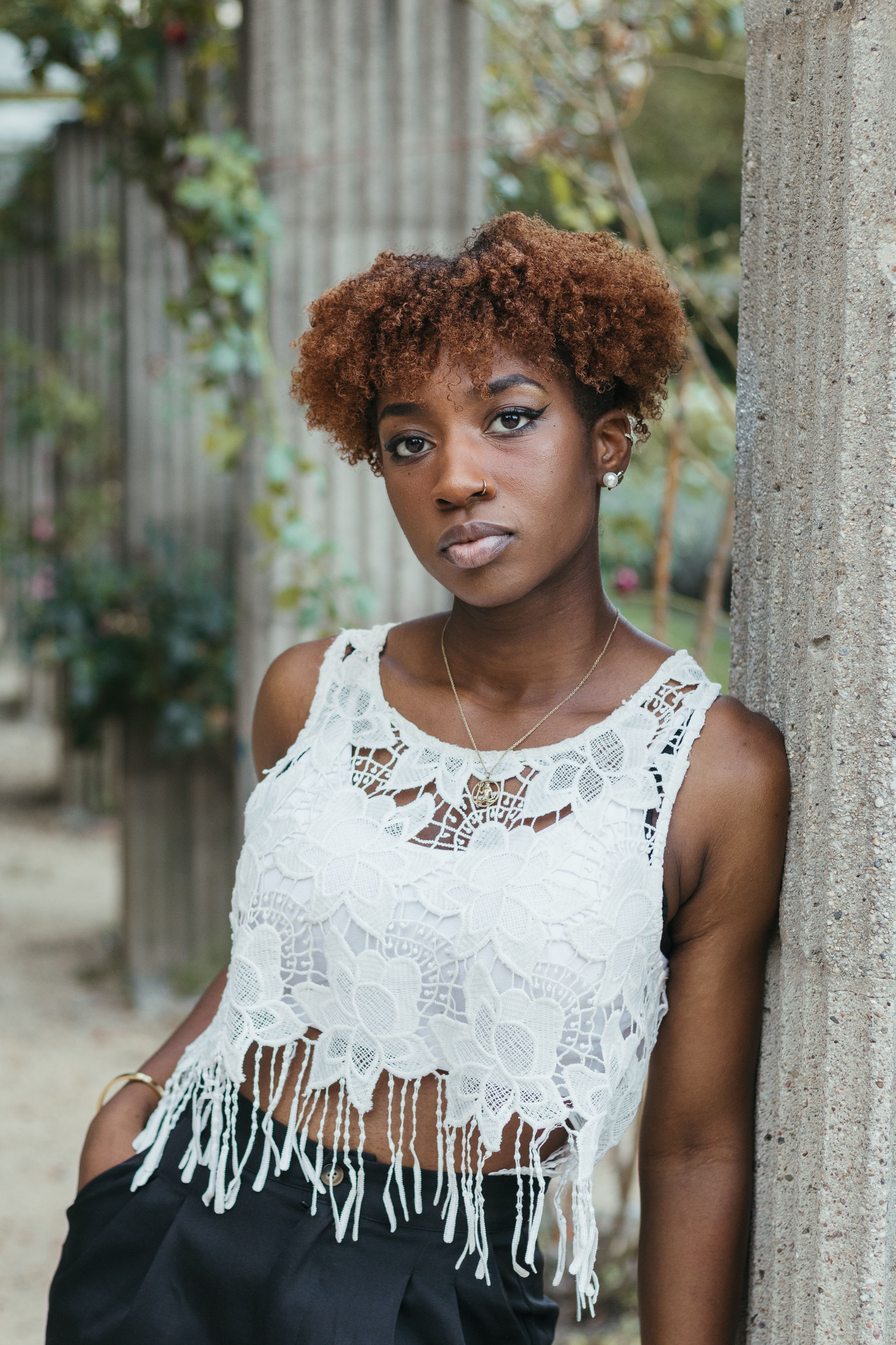 Portrait of Woman in Floral Top in Berlin · Free Stock Photo
