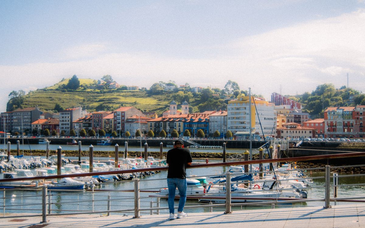 A view of the marina at Gijon in Asturias, Spain