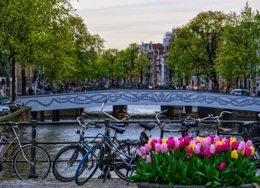 Amsterdam, Netherlands — skyline and landmarks · stay connected with a Amsterdam eSIM from My Holiday SIM