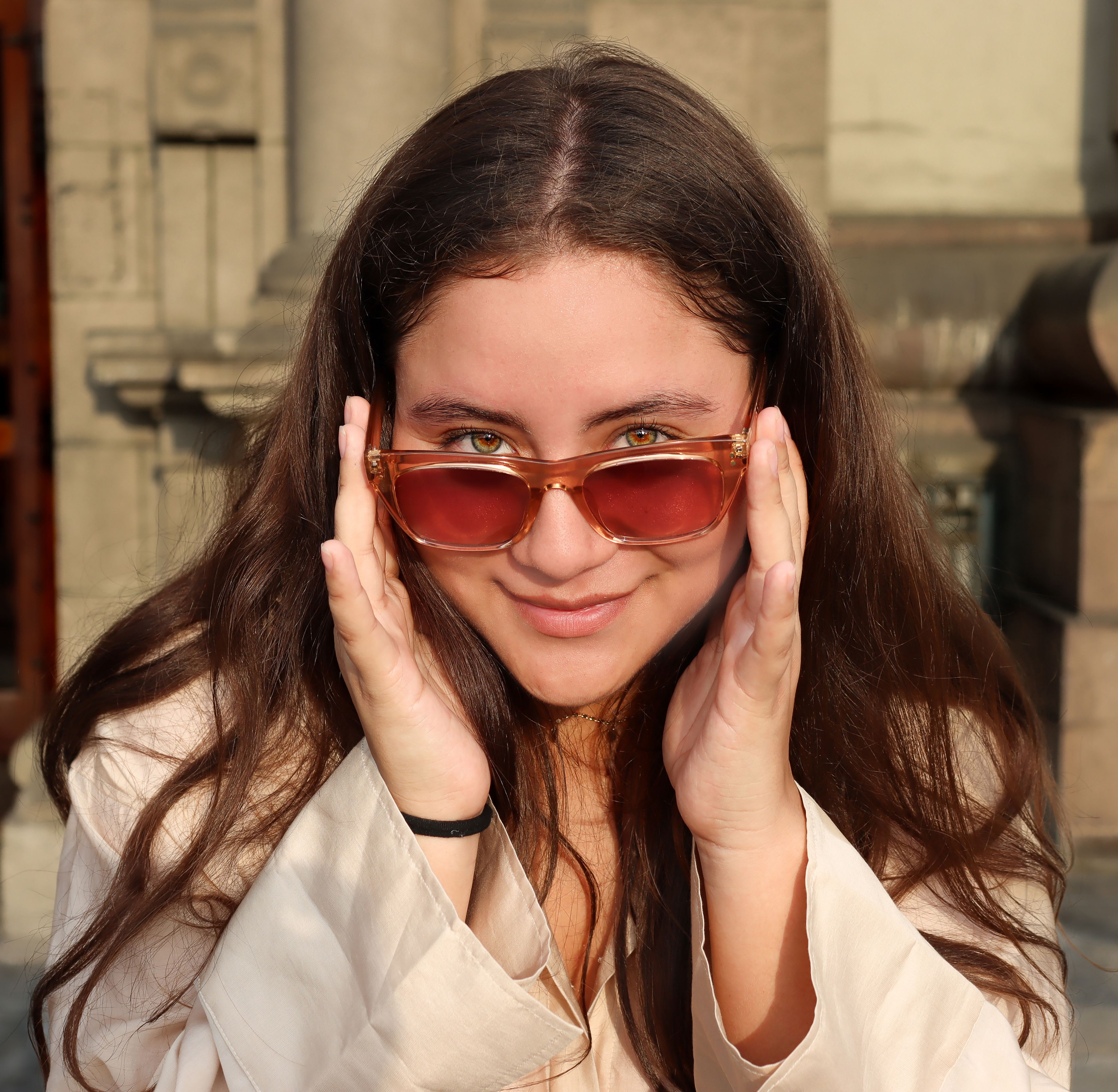 Stylish Woman Posing with Sunglasses in Lima · Free Stock Photo
