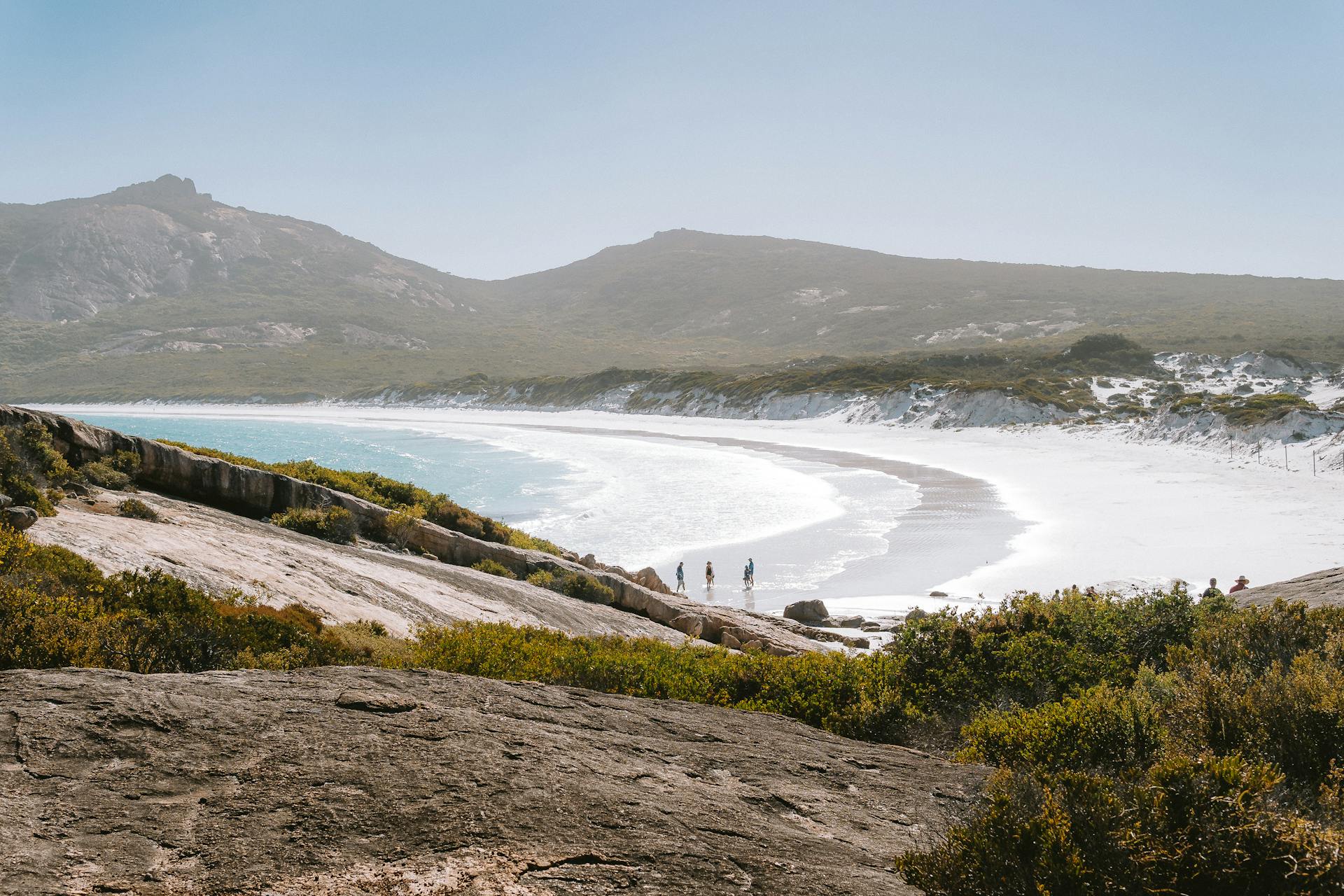 Beautiful coastal landscape of Esperance with rolling waves and lush vegetation.