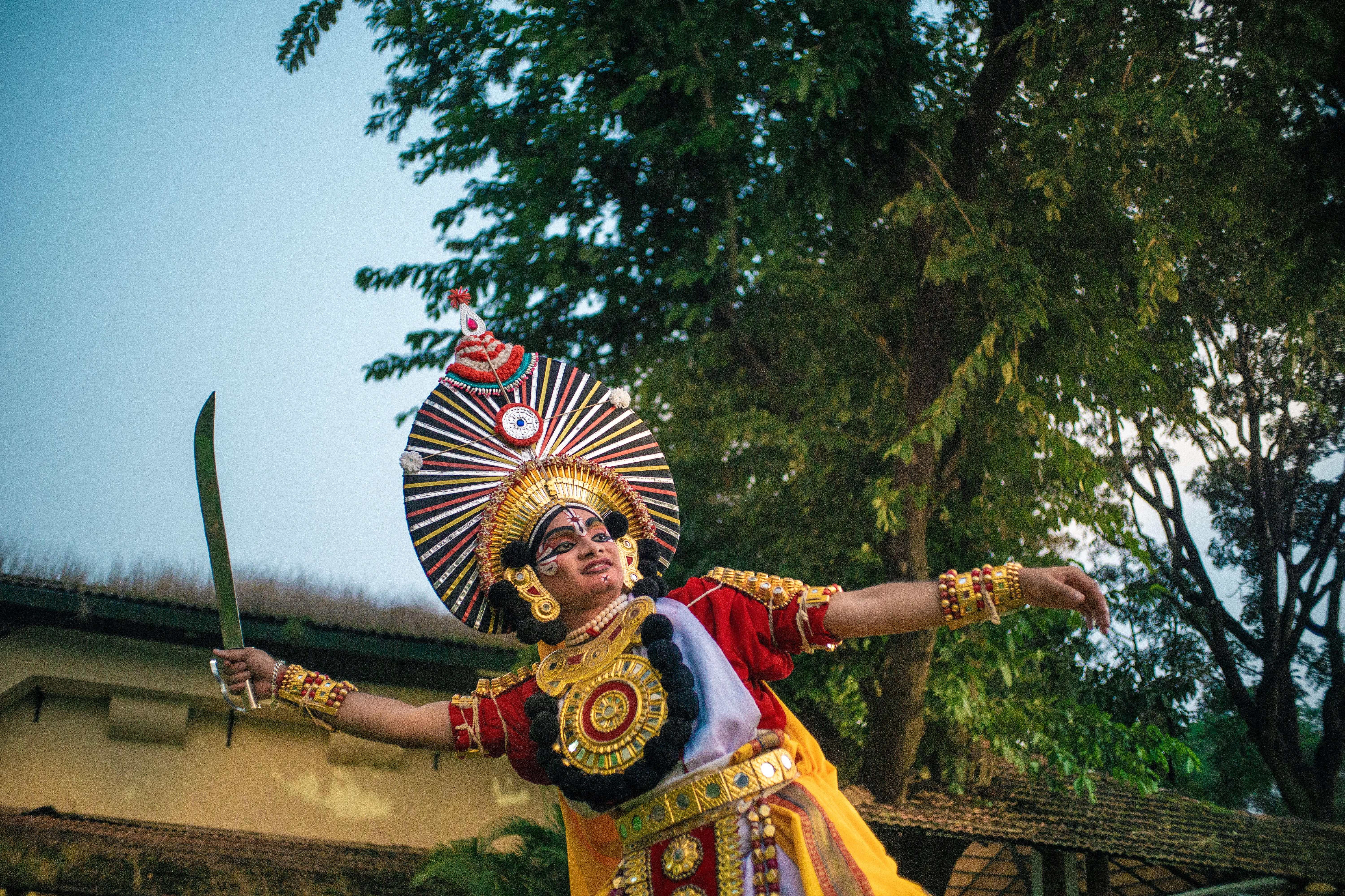 Traditional Indian Dance Performer in Costume · Free Stock Photo