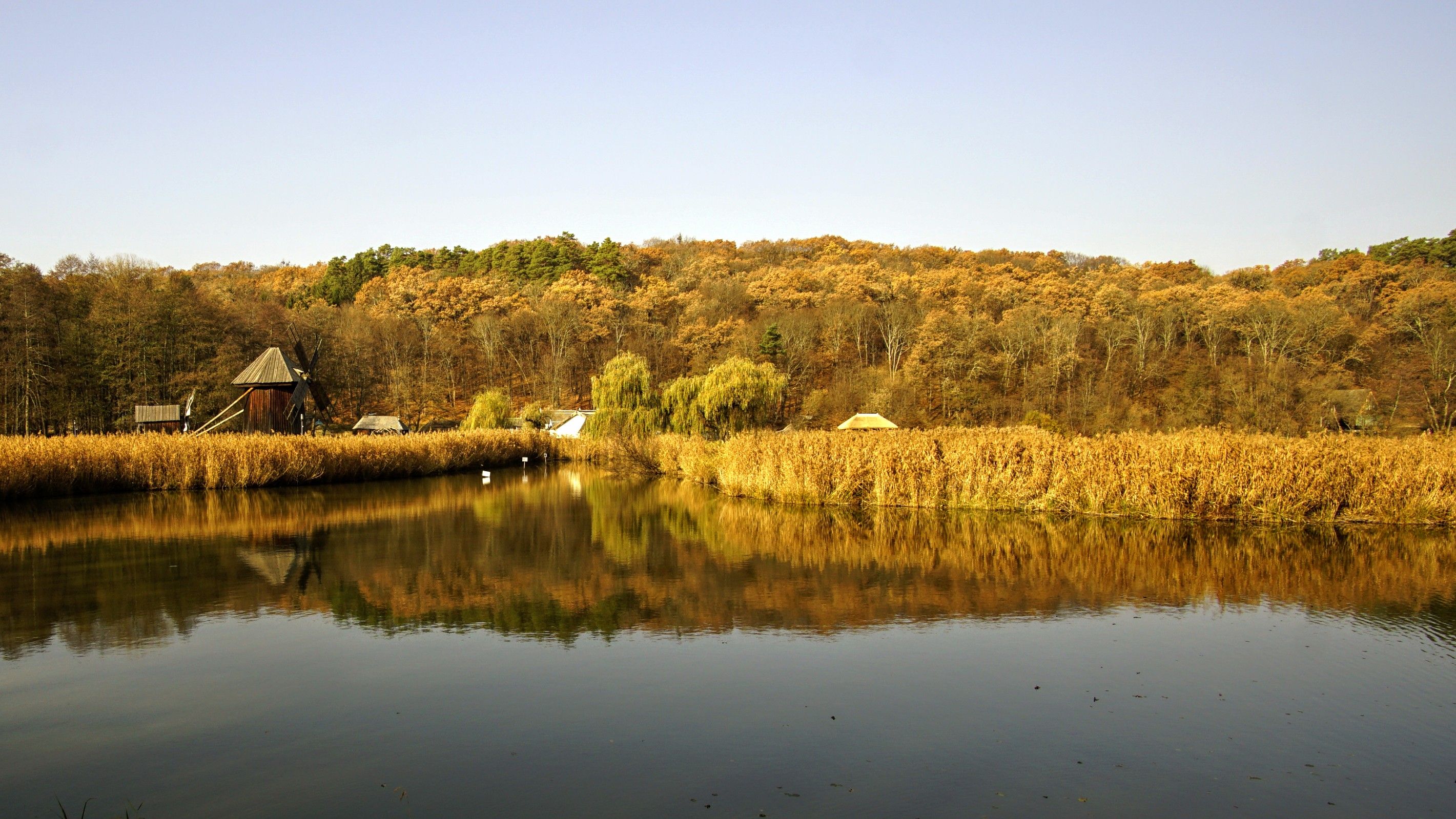 Scenic Autumn Landscape with Reflective Lake · Free Stock Photo