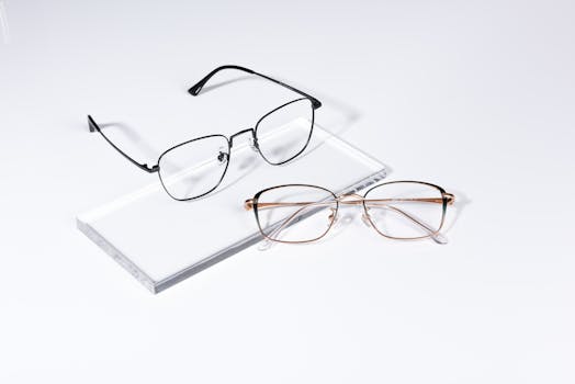 Modern eyewear with sleek design on a white background, showcasing optical fashion.