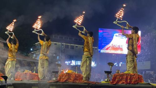 Free assi ghat Aarti Stock Photo