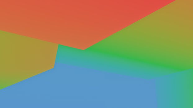 A vibrant abstract design featuring geometric shapes and a colorful gradient backdrop.