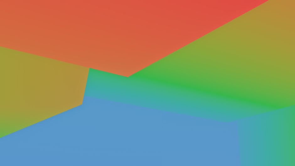 A vibrant abstract design featuring geometric shapes and a colorful gradient backdrop.