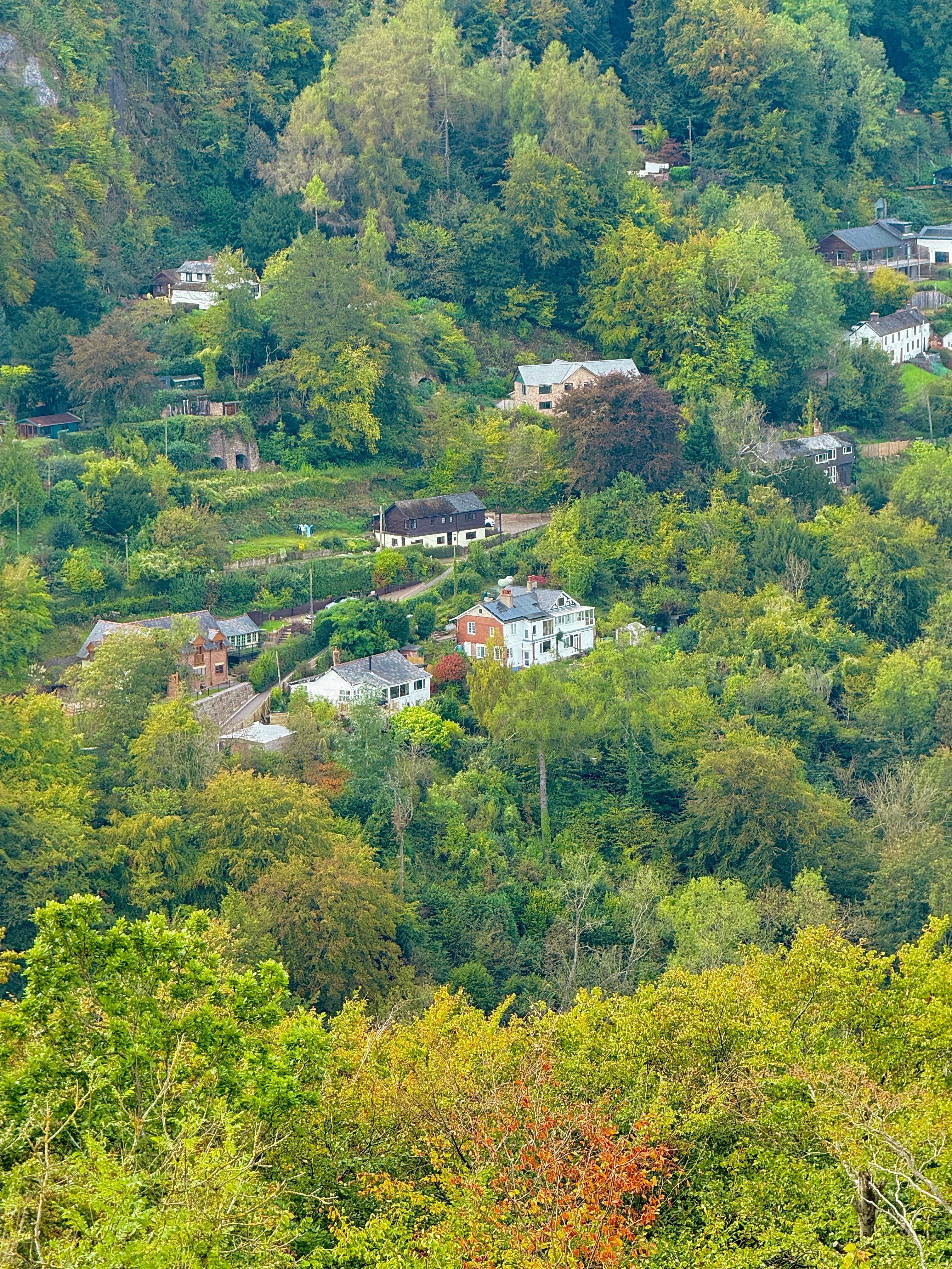 风景秀丽的村庄在郁郁葱葱的绿色山谷景观 · 免费素材图片