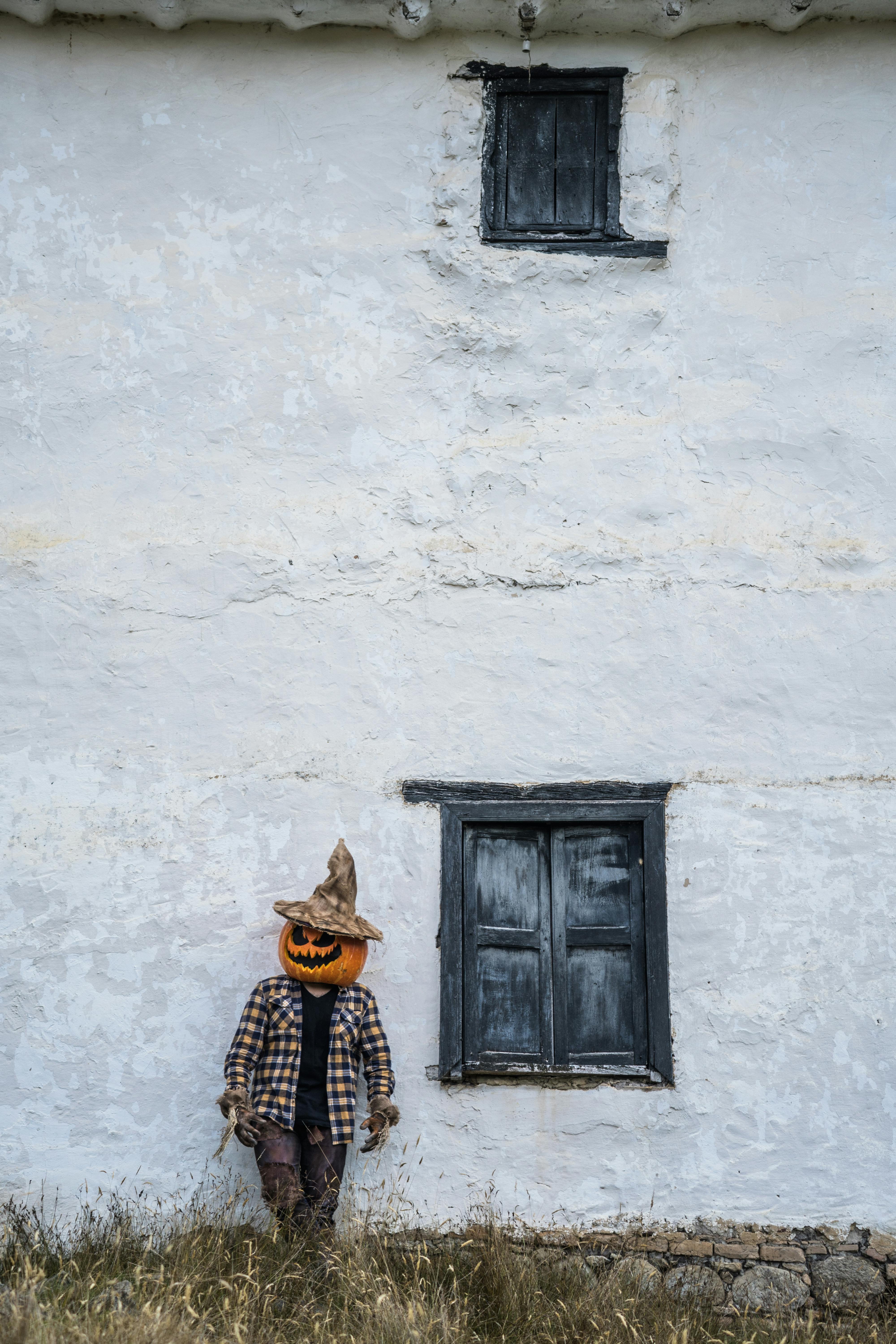 spooky pumpkin head in guasca countryside