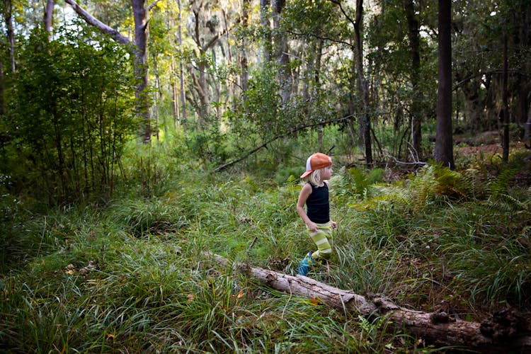 Photo Of Kid Walking In A Forest