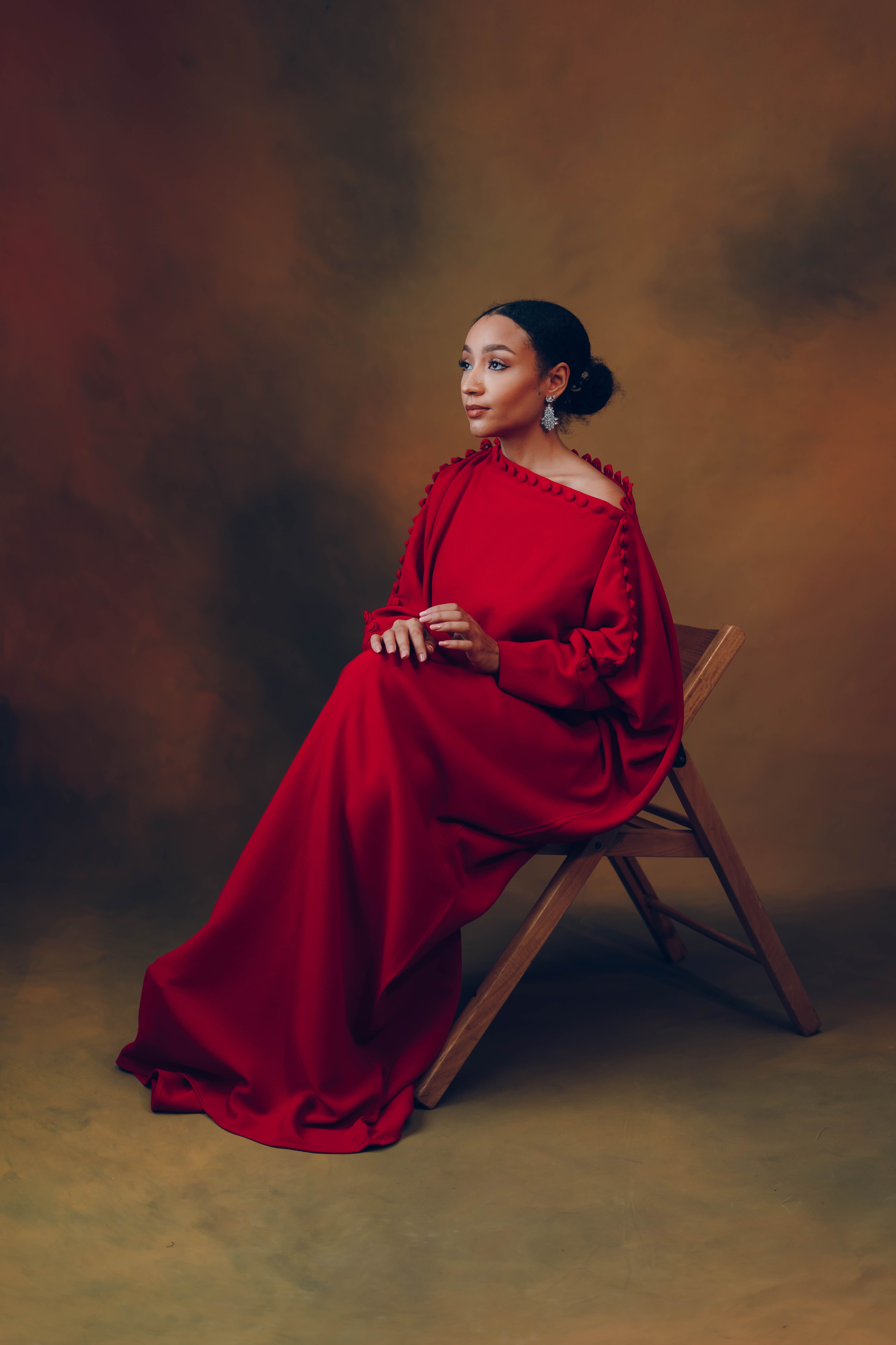Elegant Portrait of Woman in Red Dress · Free Stock Photo