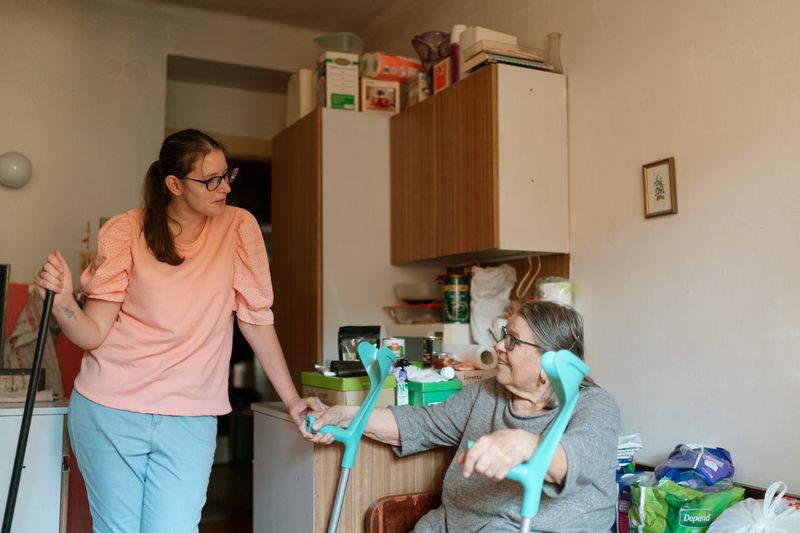 Caregiver helping