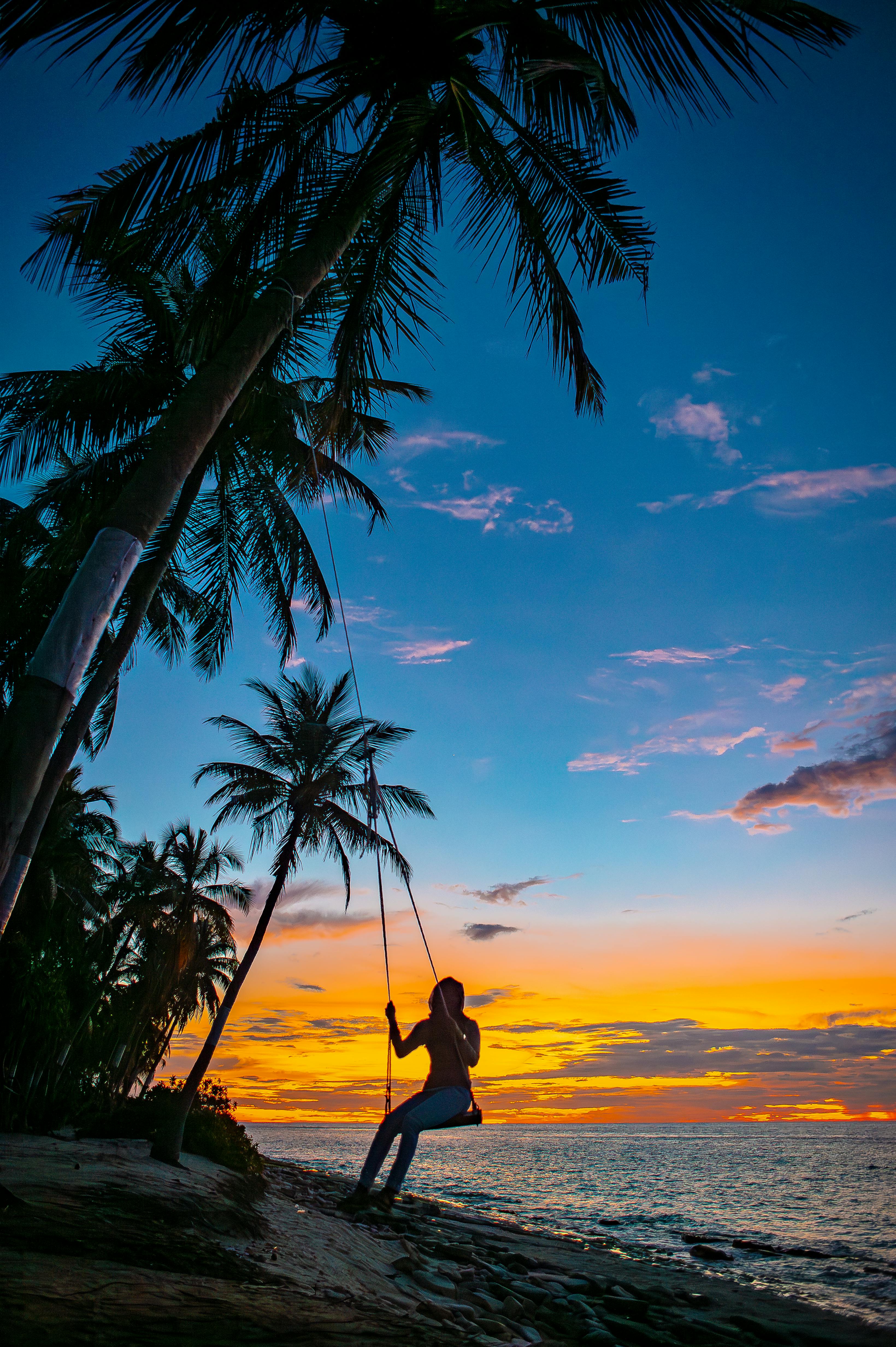 tropical sunset at fuvahmulah maldives