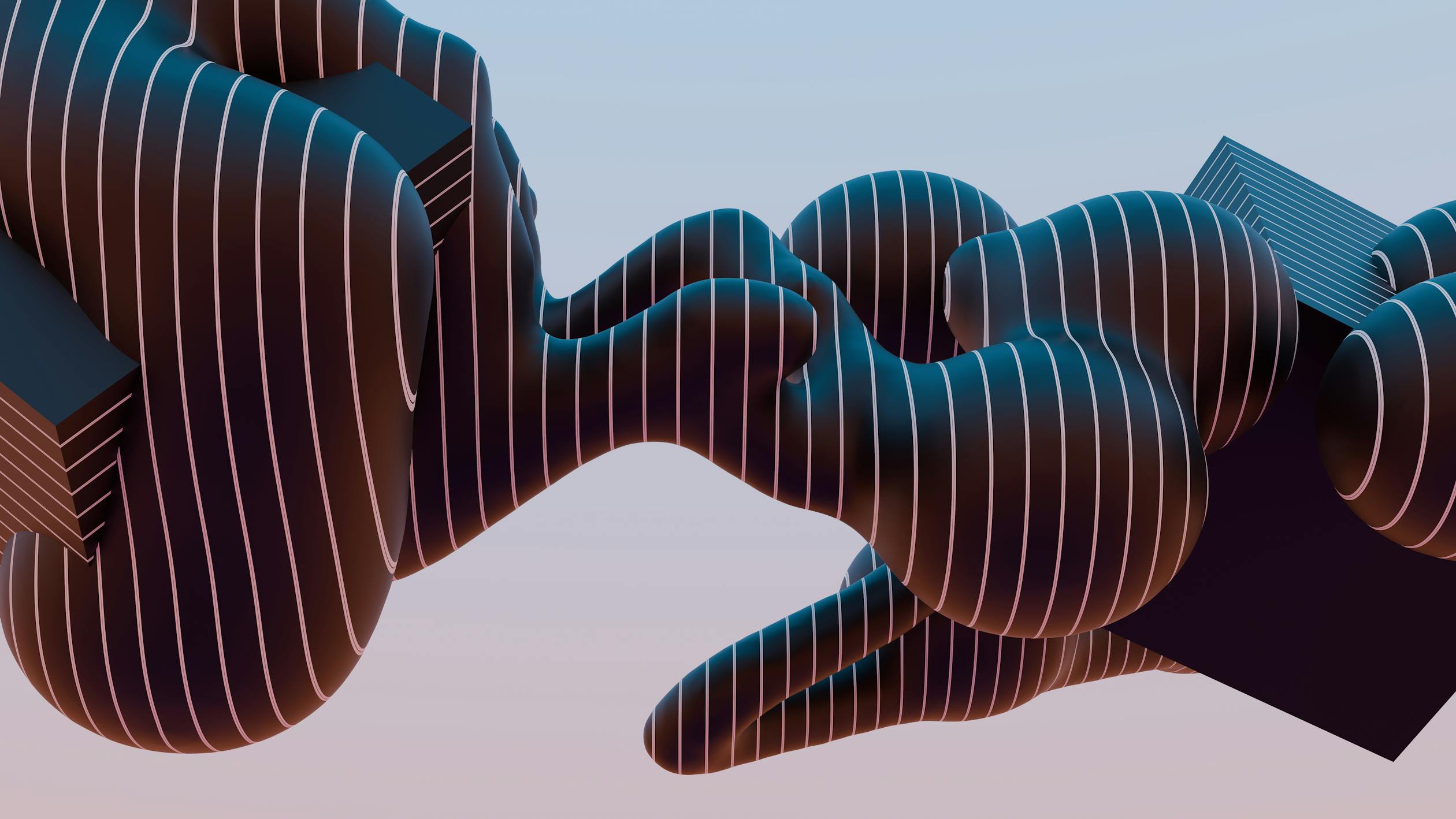 Abstract 3D Art with Sinuous Shapes and Lines · Free Stock Photo