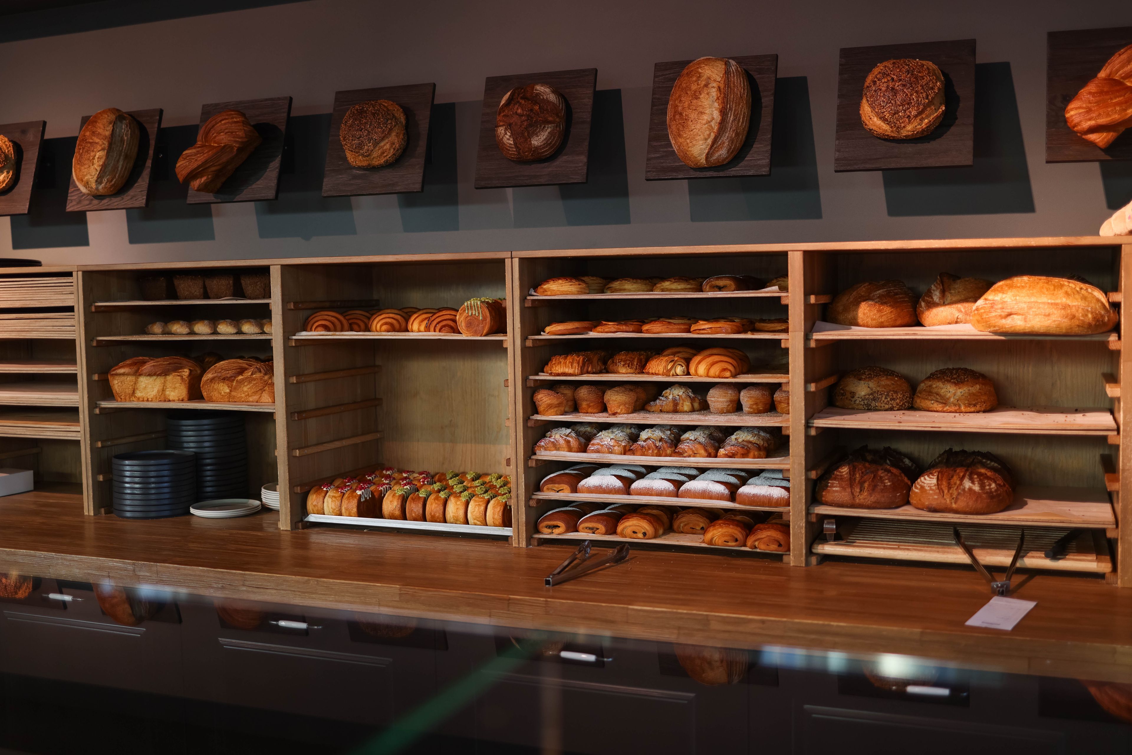 The morning bake on the shelves
