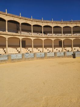 Capture of the historic Ronda bullring in Andalusia, showcasing its classic architecture.