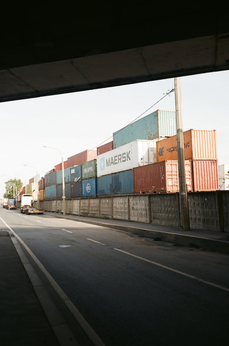 Containers Beside Road