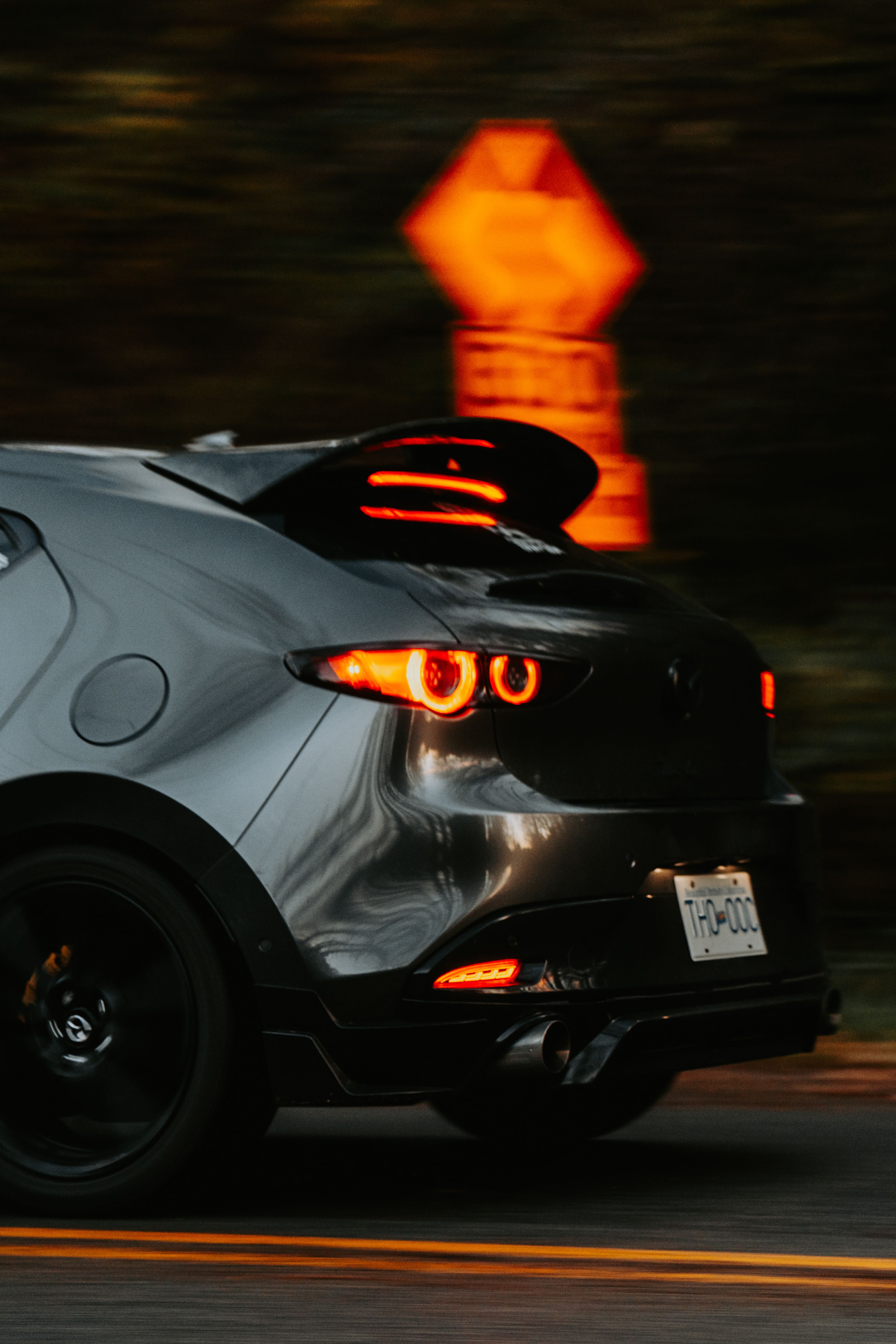 Dynamic Shot of a Car at Night on Highway · Free Stock Photo