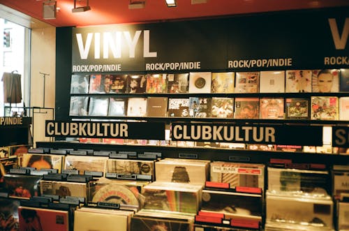 Free Vinyl Albums Store Stock Photo