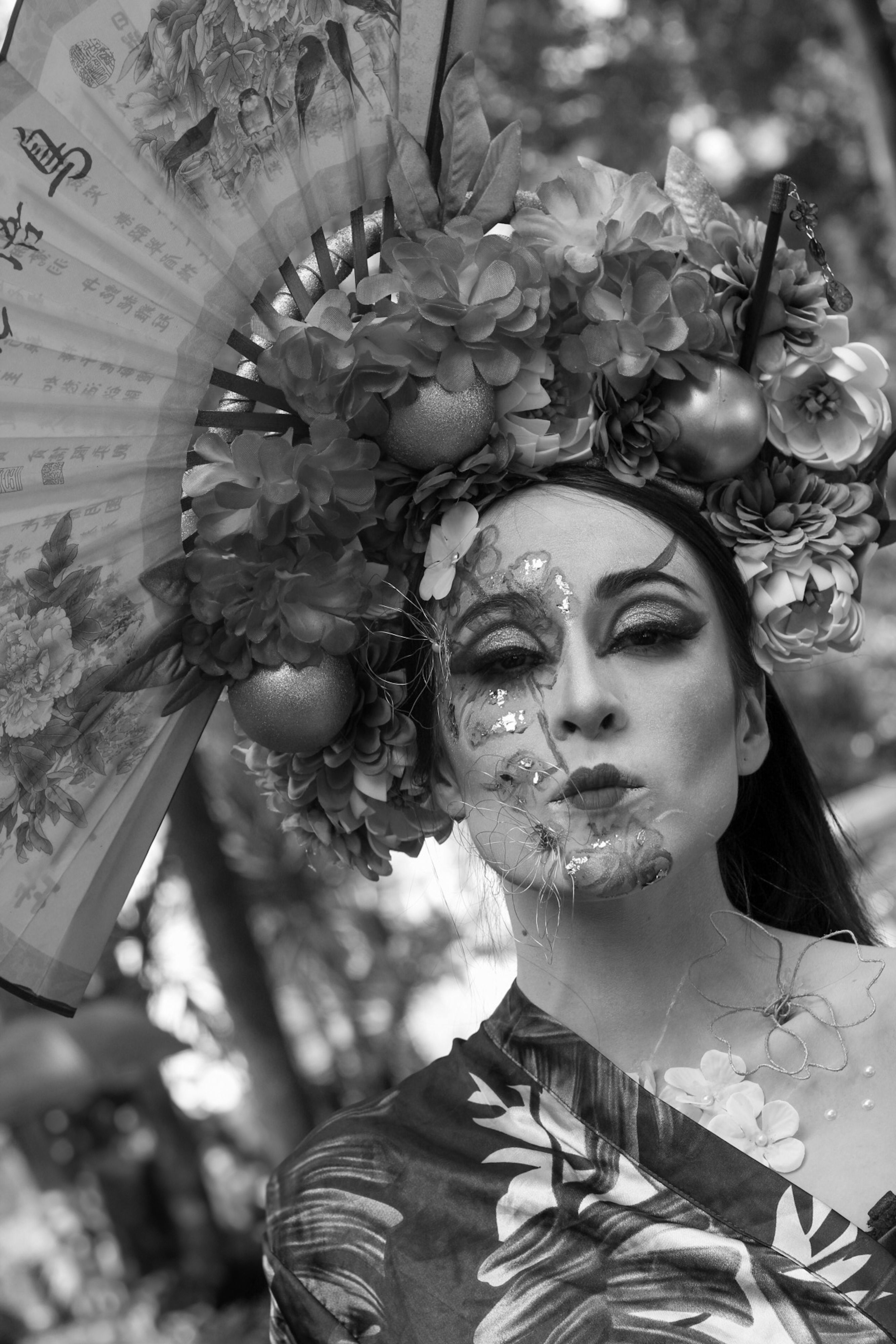 Artistic Portrait of Woman with Floral Headpiece · Free Stock Photo