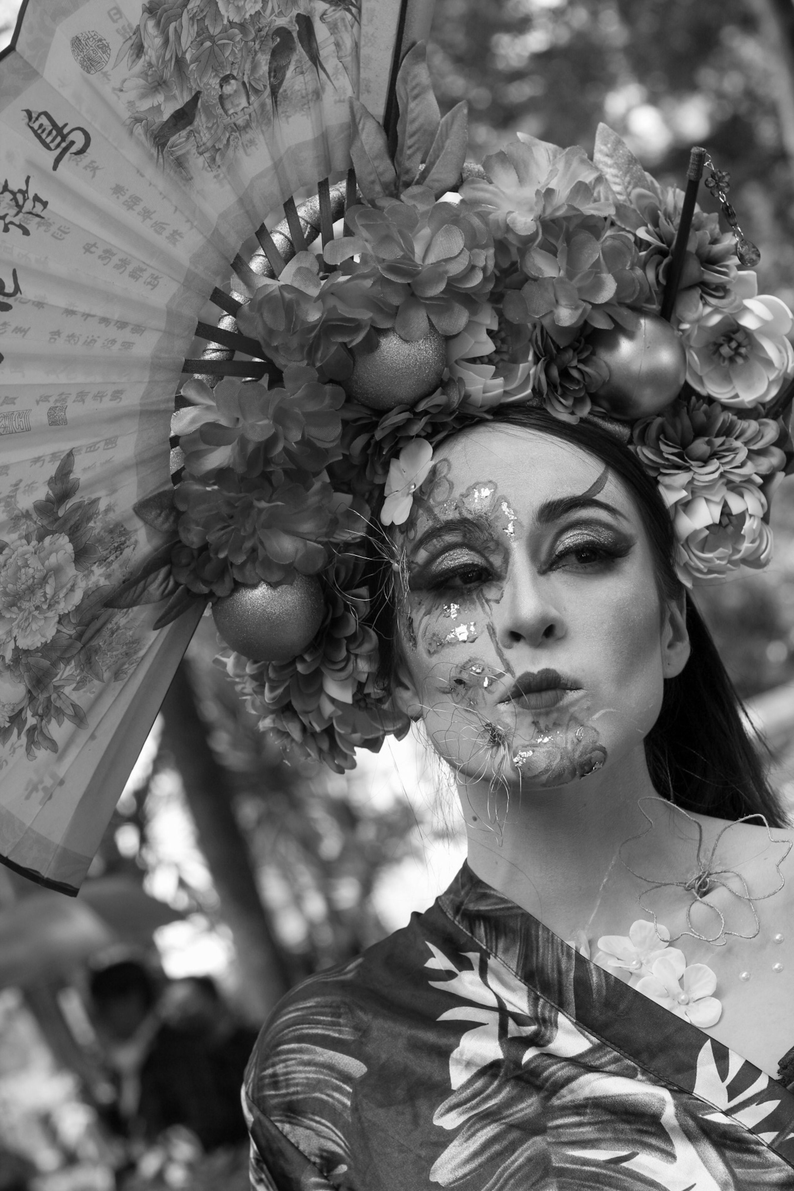 Artistic Portrait of a Woman with Floral Headdress · Free Stock Photo