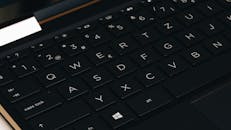 Close-up of a Modern Laptop Keyboard