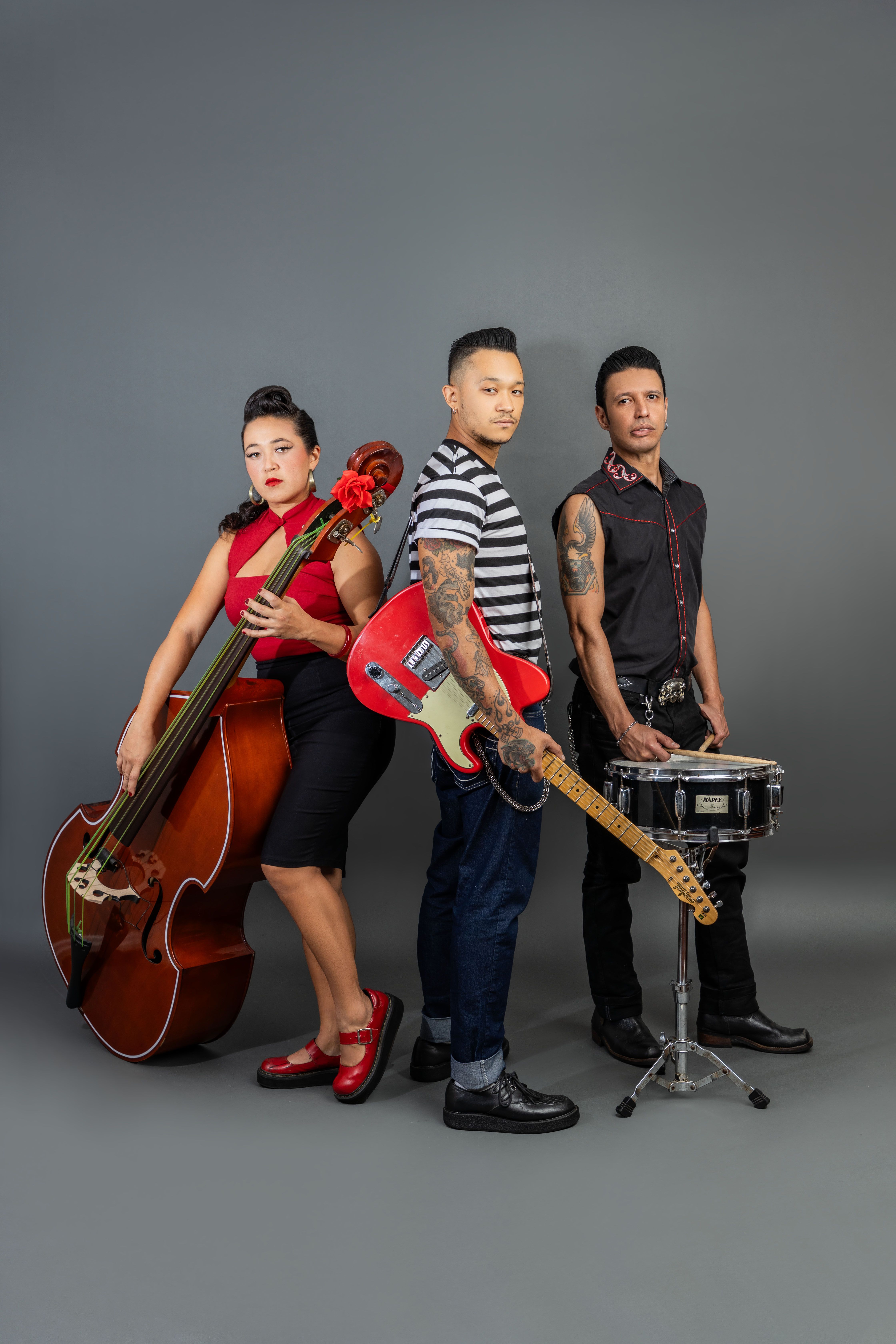 Stylish Retro Band with Musical Instruments · Free Stock Photo
