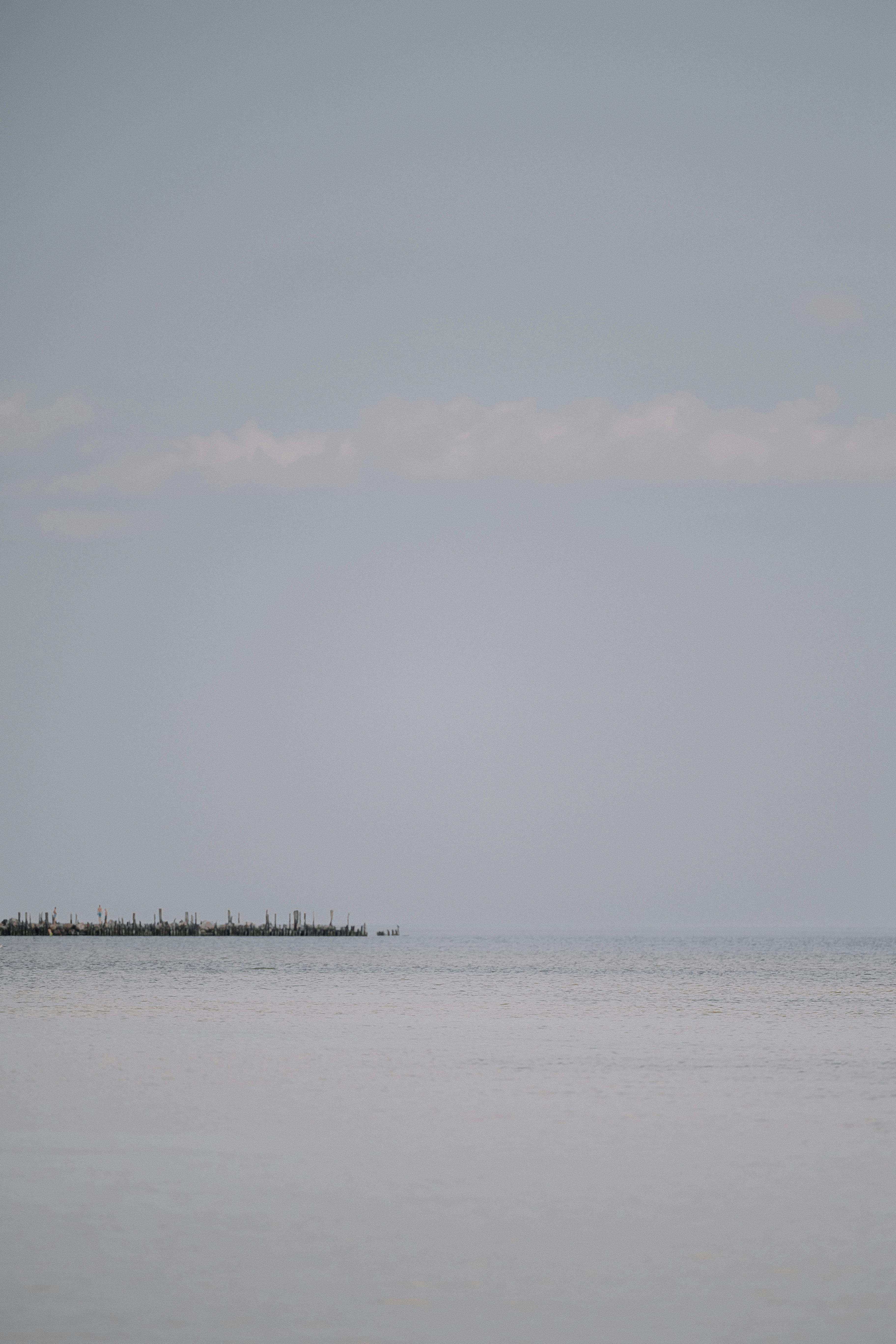 Tranquil seascape with calm ocean and distant horizon. Ideal for relaxation themes.