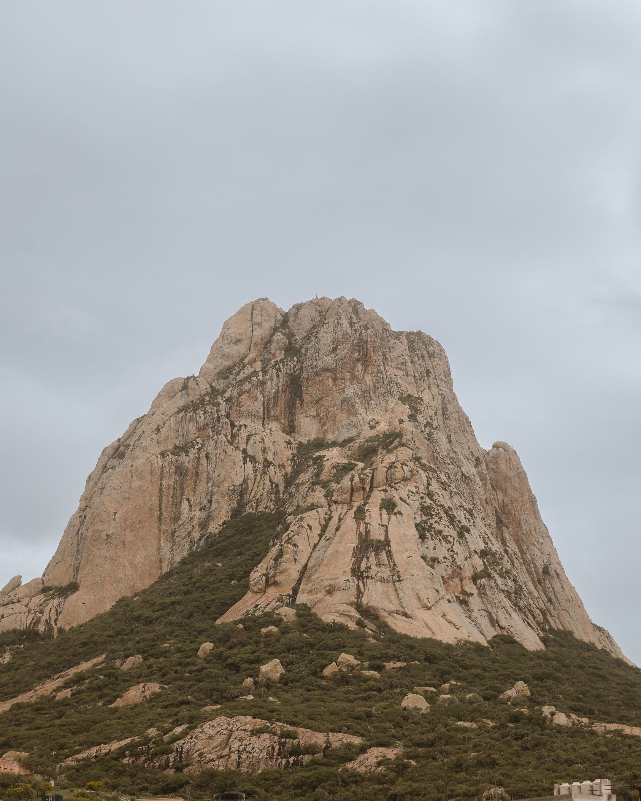 Captivating view of Peña de Bernal, a prominent monolith in Querétaro, Mexico.