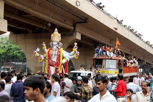 Festival, fil başlı, ganesh alayı içeren Ücretsiz stok fotoğraf