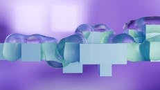 Abstract 3D Render of Fluid Shapes in Purple