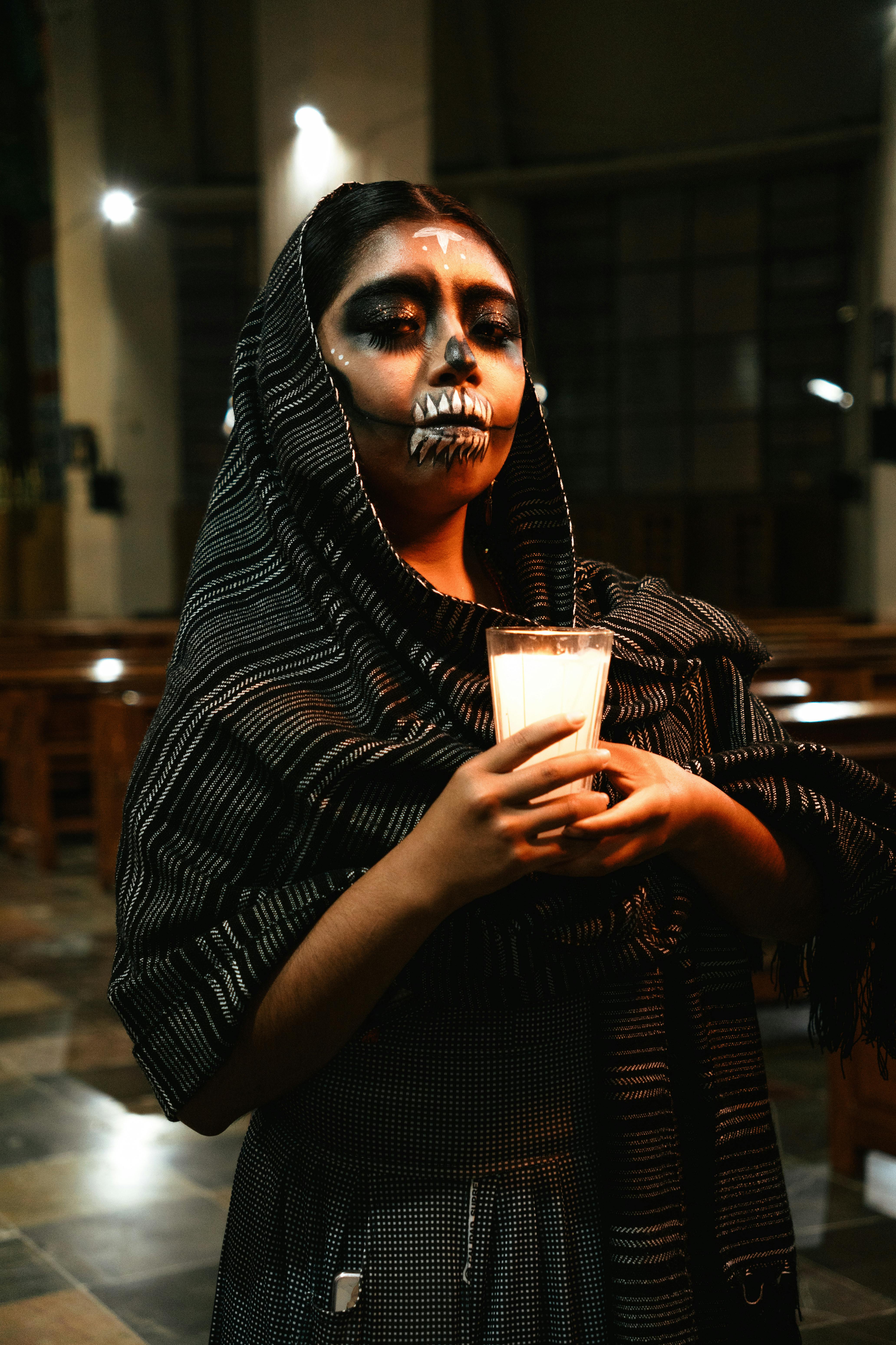 day of the dead traditional makeup in huauchinango