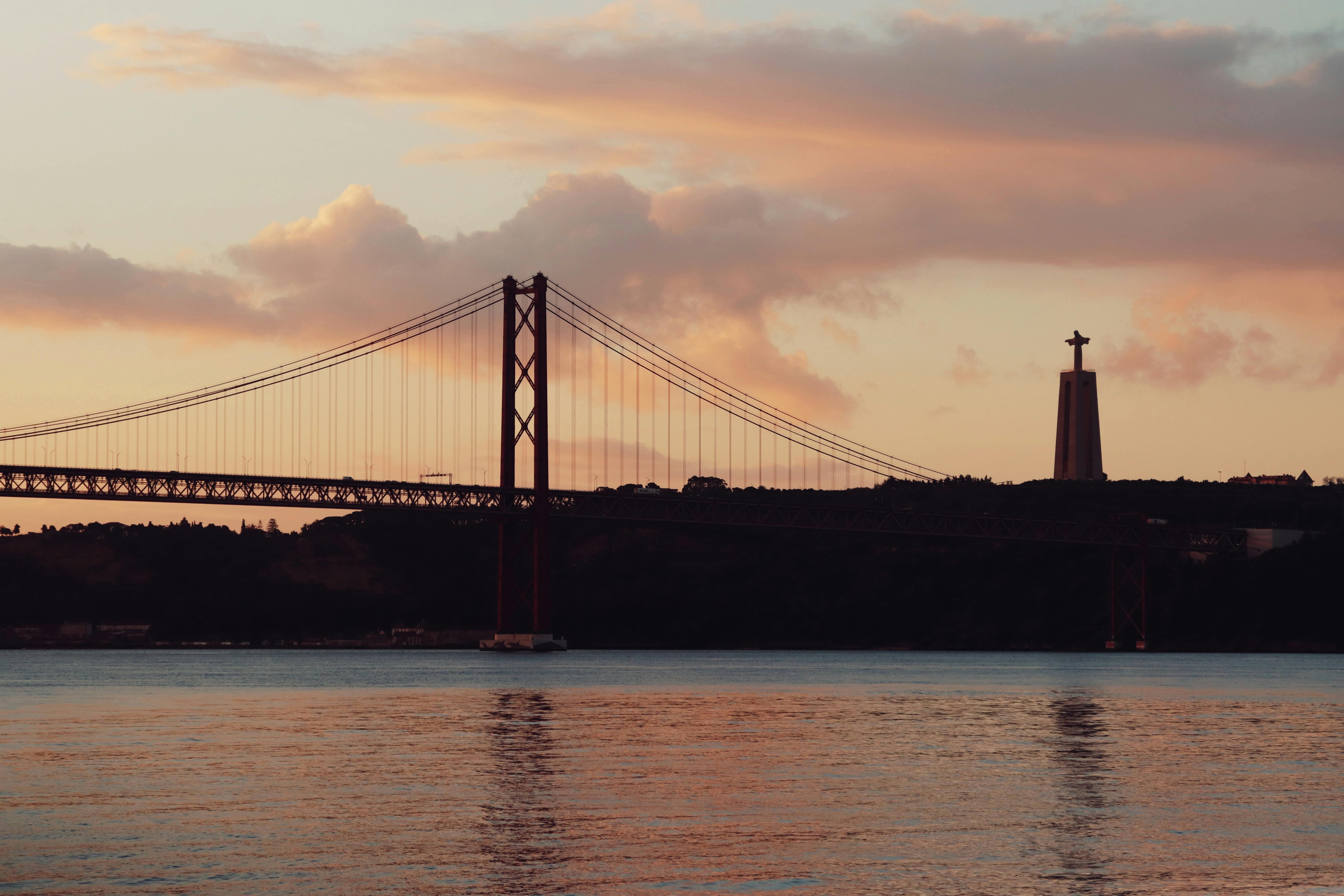 25 de abril bridge at sunset in lisbon