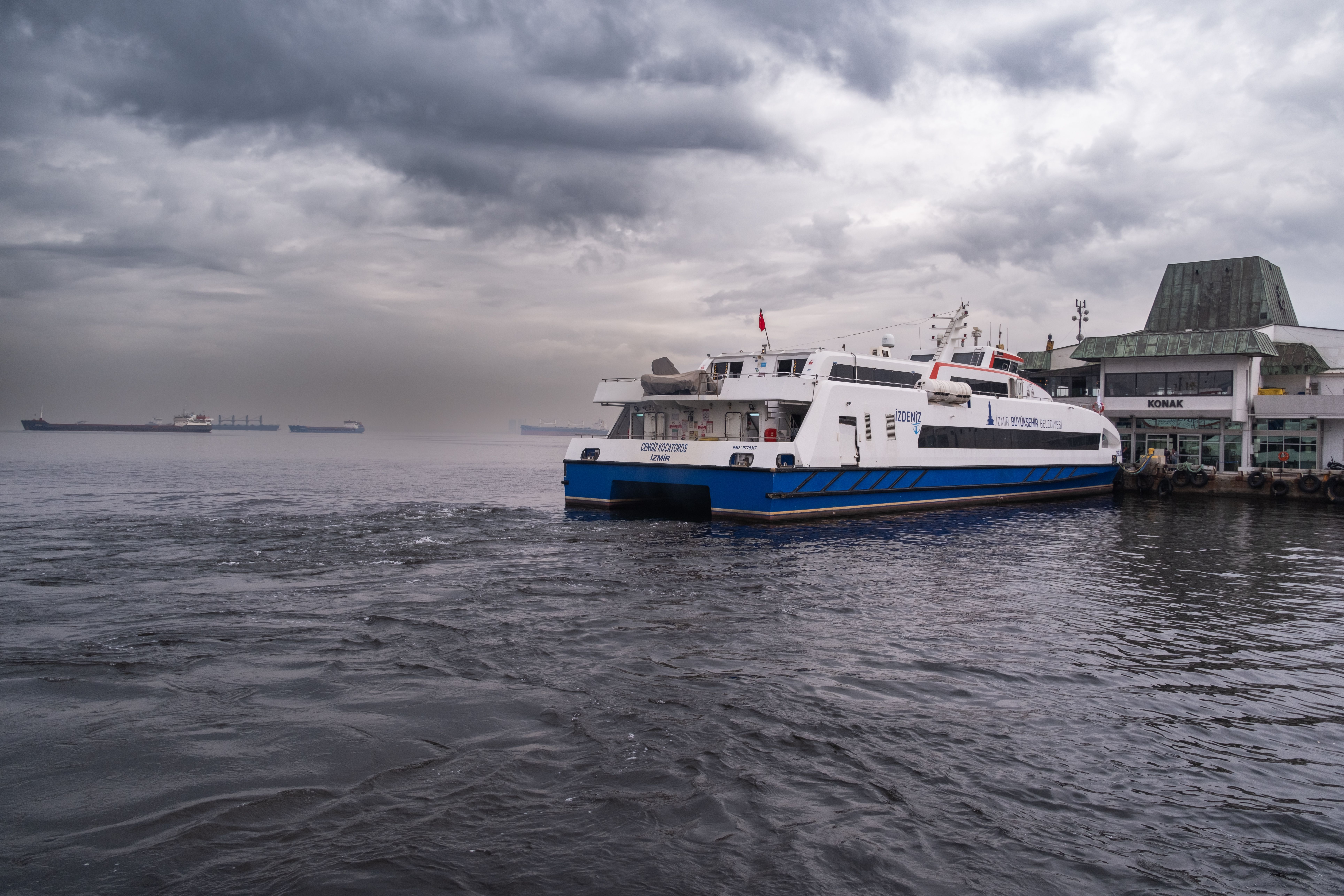 Ferry departing from Klaipėda Old Ferry Terminal towards Smiltynė, Lithuania
