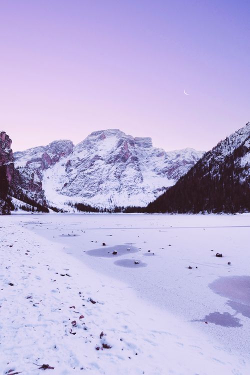 Serene Winter Landscape with Snowy Mountains · Free Stock Photo
