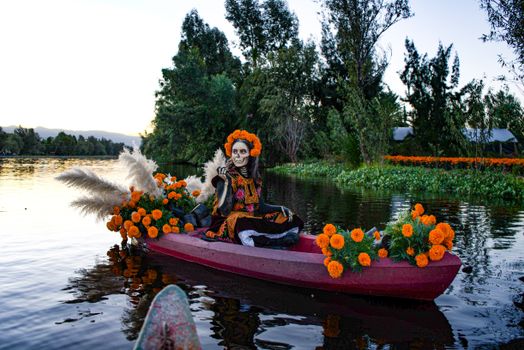 Xochimilco trajinera with mariachi — Mexico City