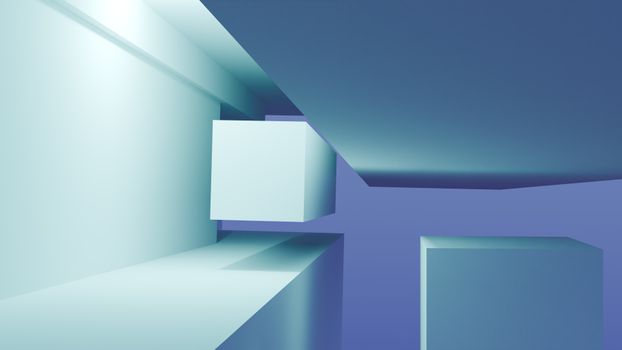 Lebendiges digitales Kunstwerk mit Blau & Modern