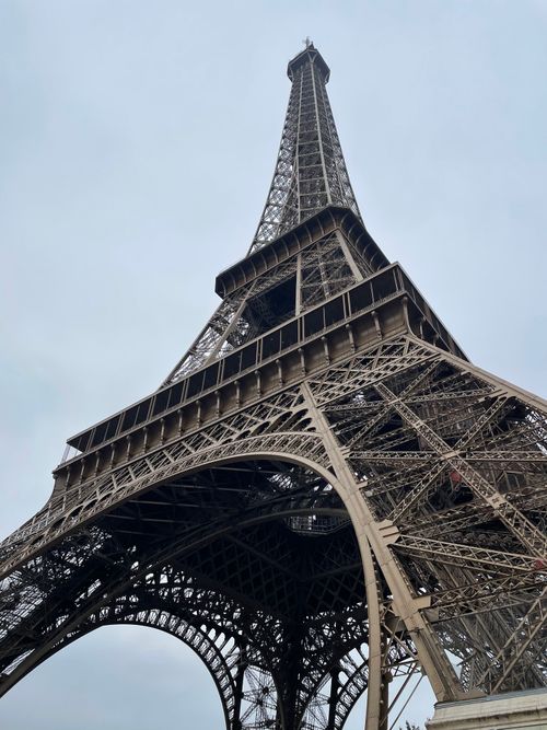 Free Stunning view of the Eiffel Tower against a clear sky in Paris, France. Stock Photo