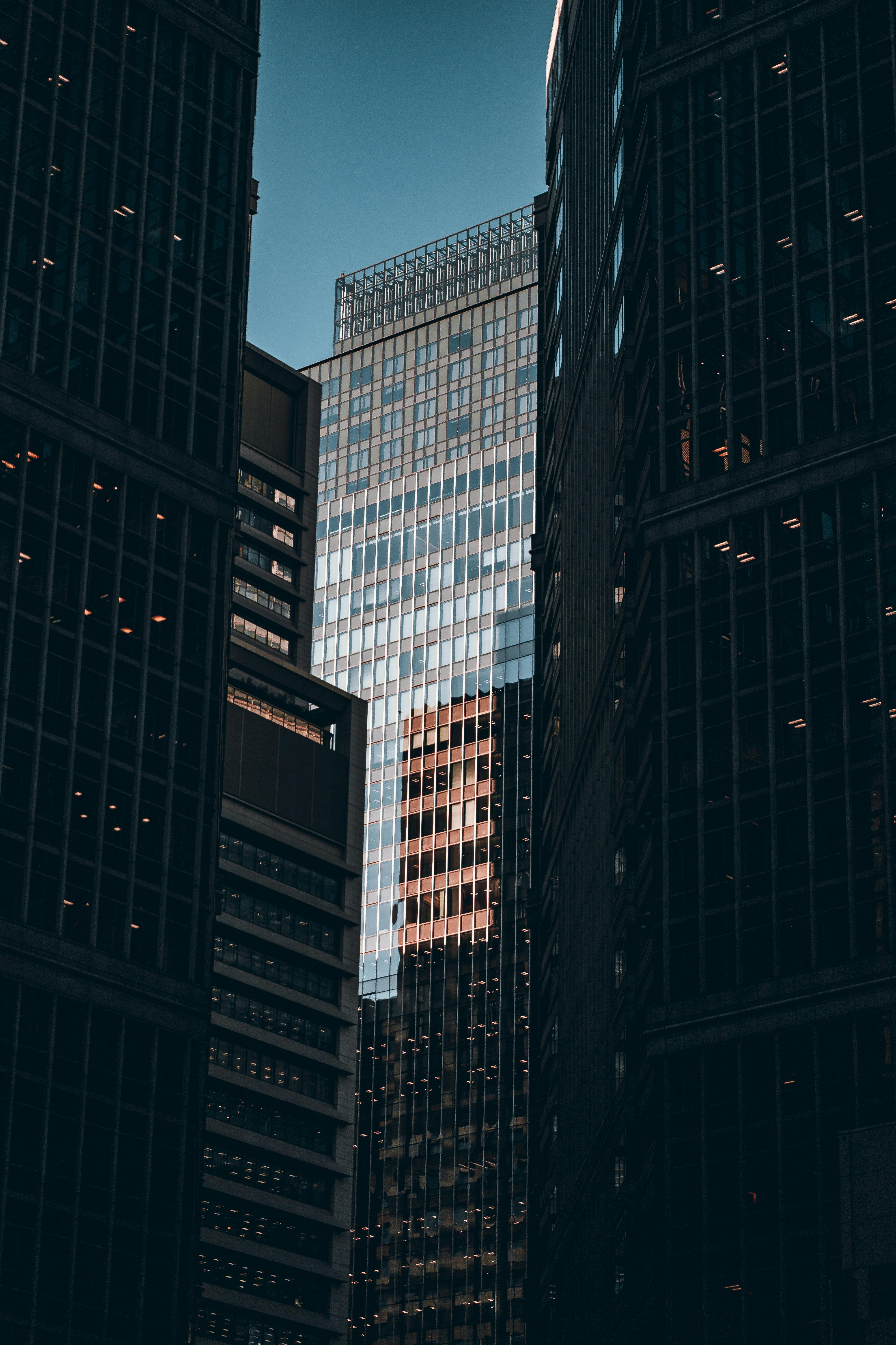 Tall buildings in Tokyo create a modern cityscape at sunset, reflecting urban dynamism.
