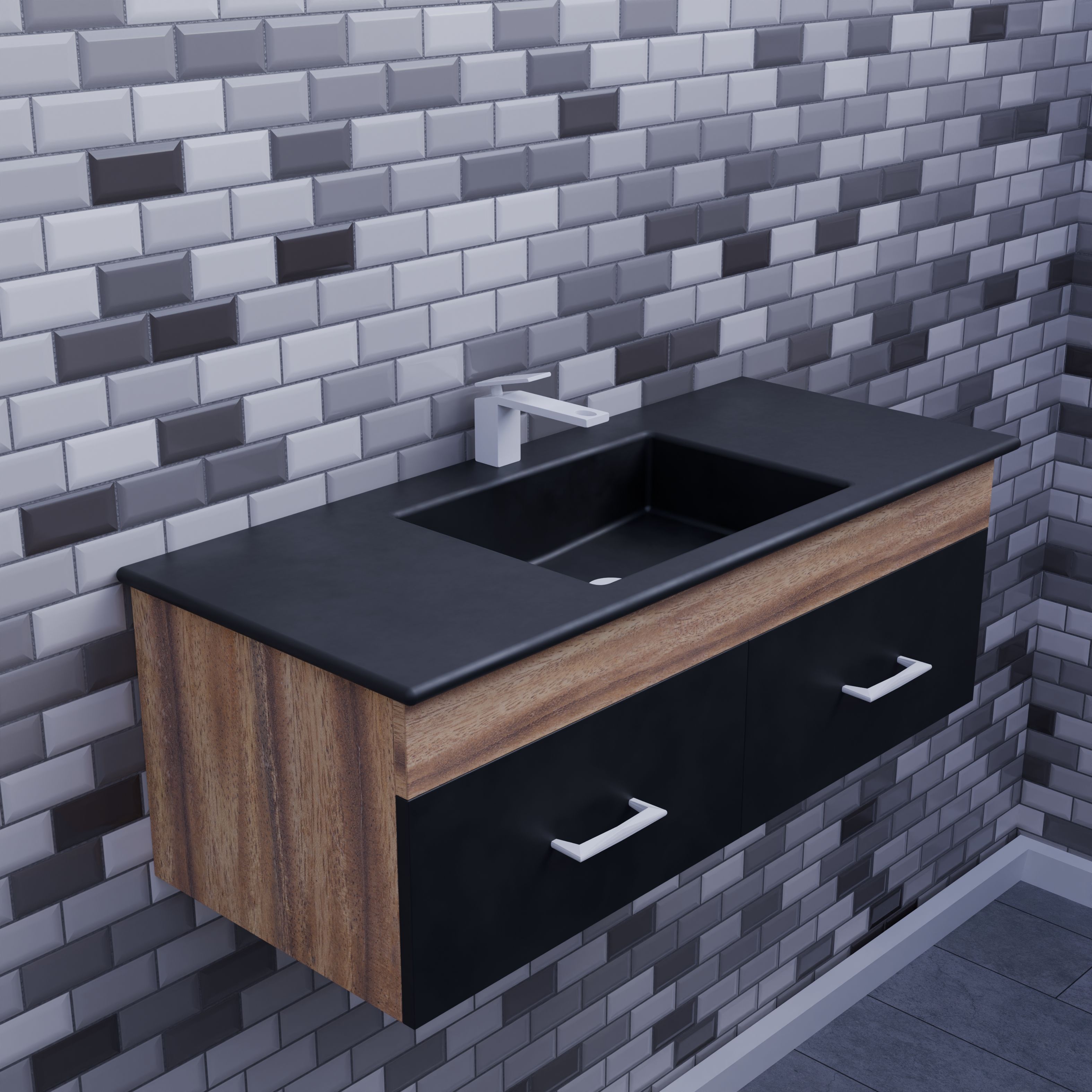 Modern Bathroom Vanity with Minimalist Design · Free Stock Photo