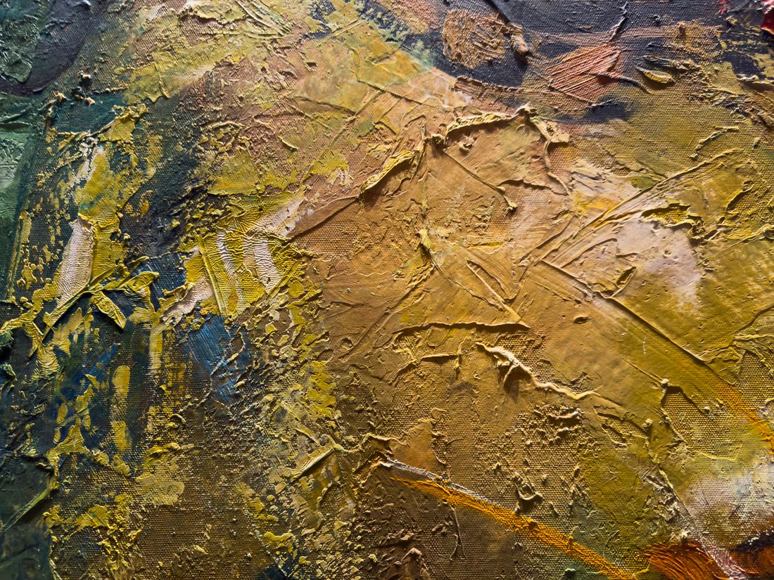Impasto oil surface in gold, olive and slate — Engin Akyurt on Pexels