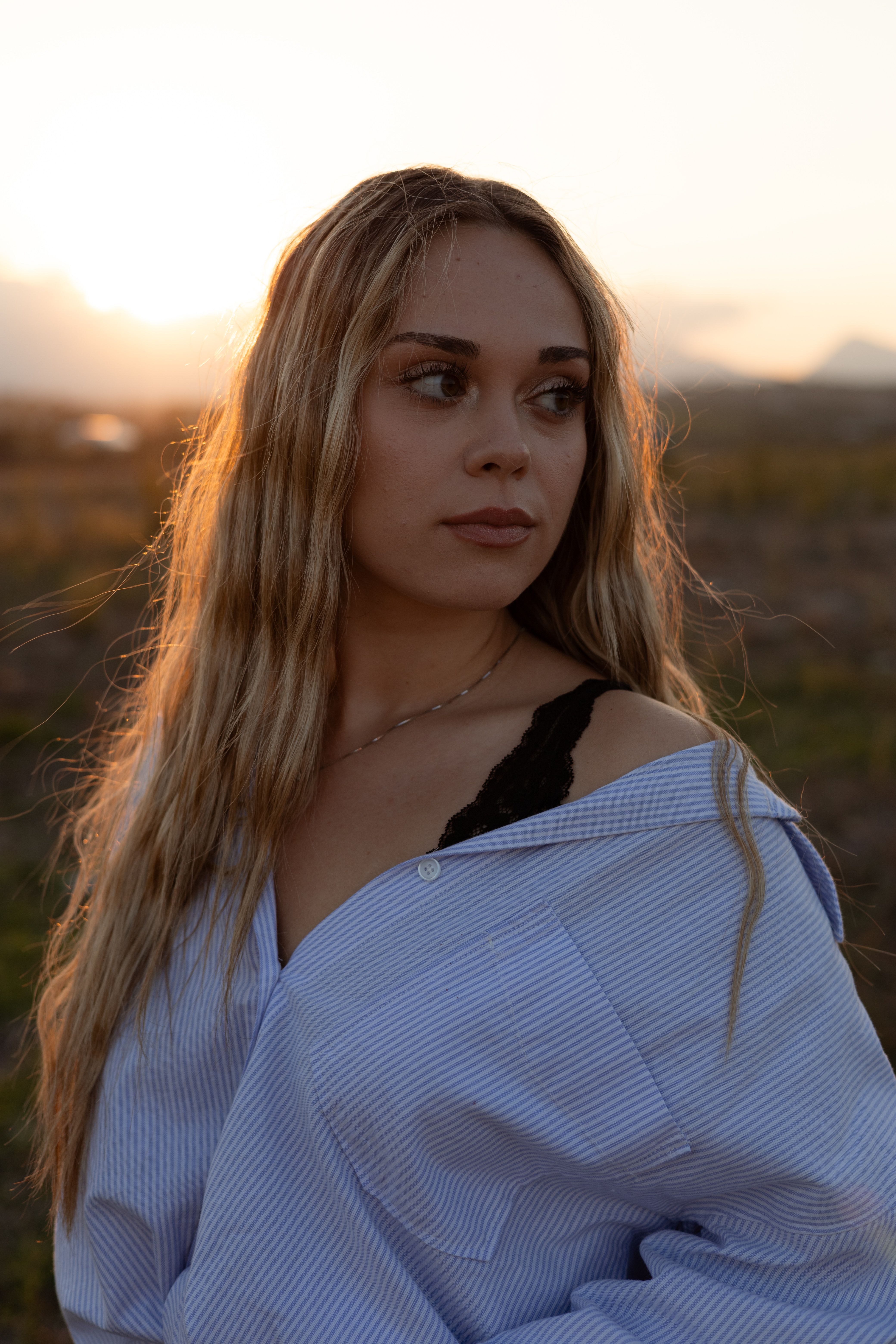 Portrait of a Woman at Sunset in Nature · Free Stock Photo