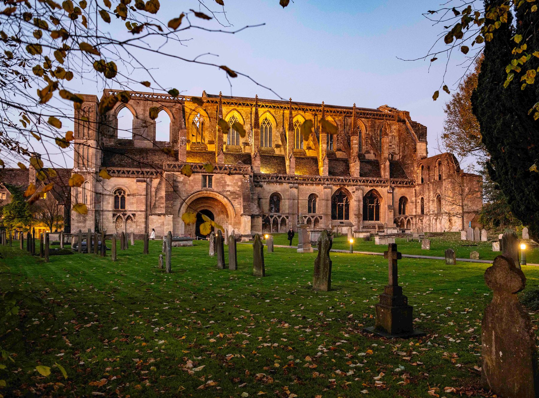 Ripon Cathedral's west front rising above the cobbled market square in North Yorkshire
